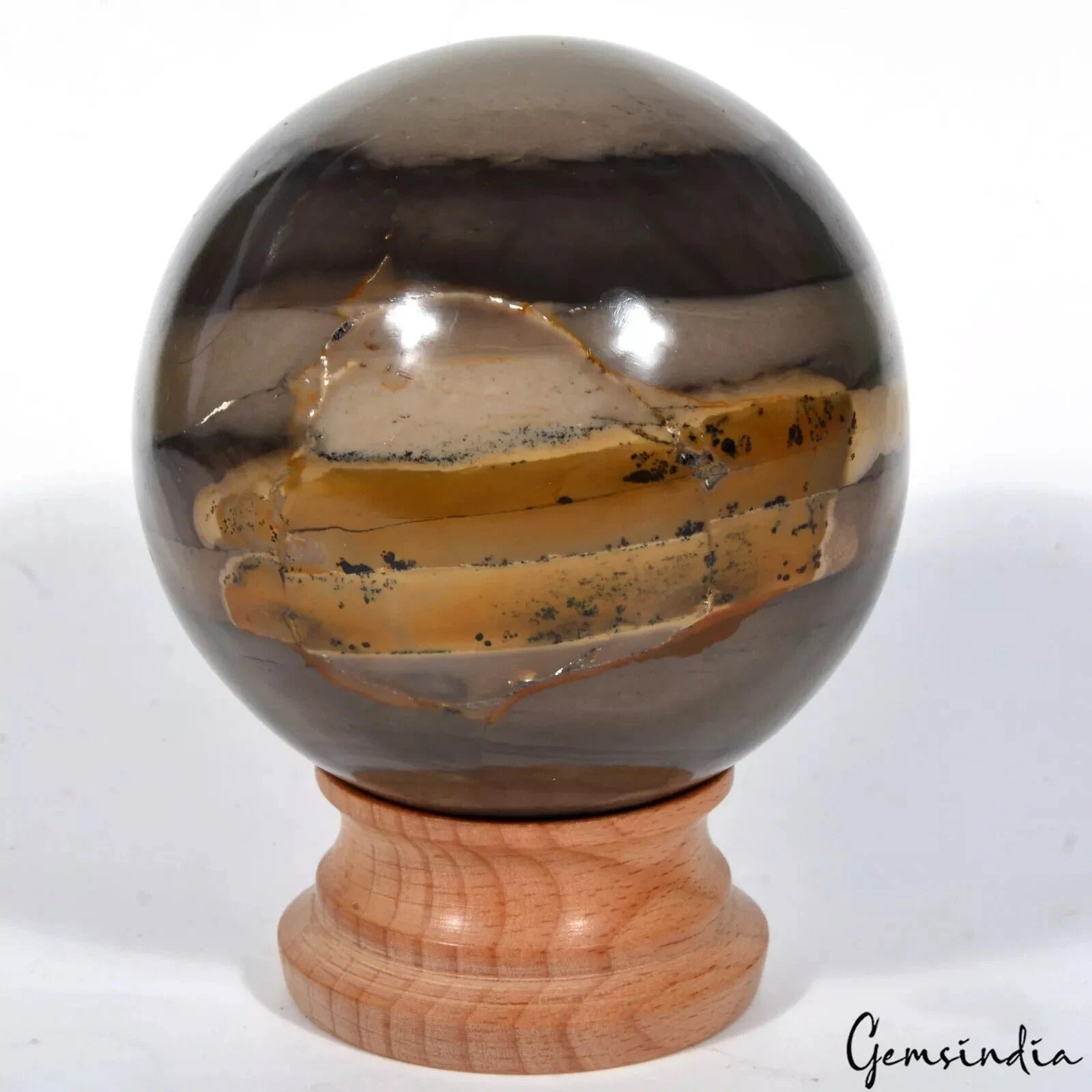 3100 Ct Natural Forest Agate Healing Crystal Mineral Gems Sphere Ball With Stand