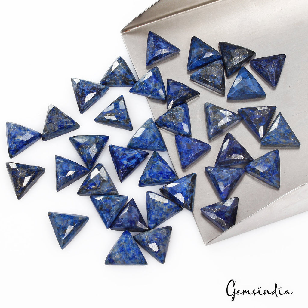 192.90 Cts/36 Pcs Natural Blue Lapis Lazuli Trillion Calibrated Gems For Jewelry