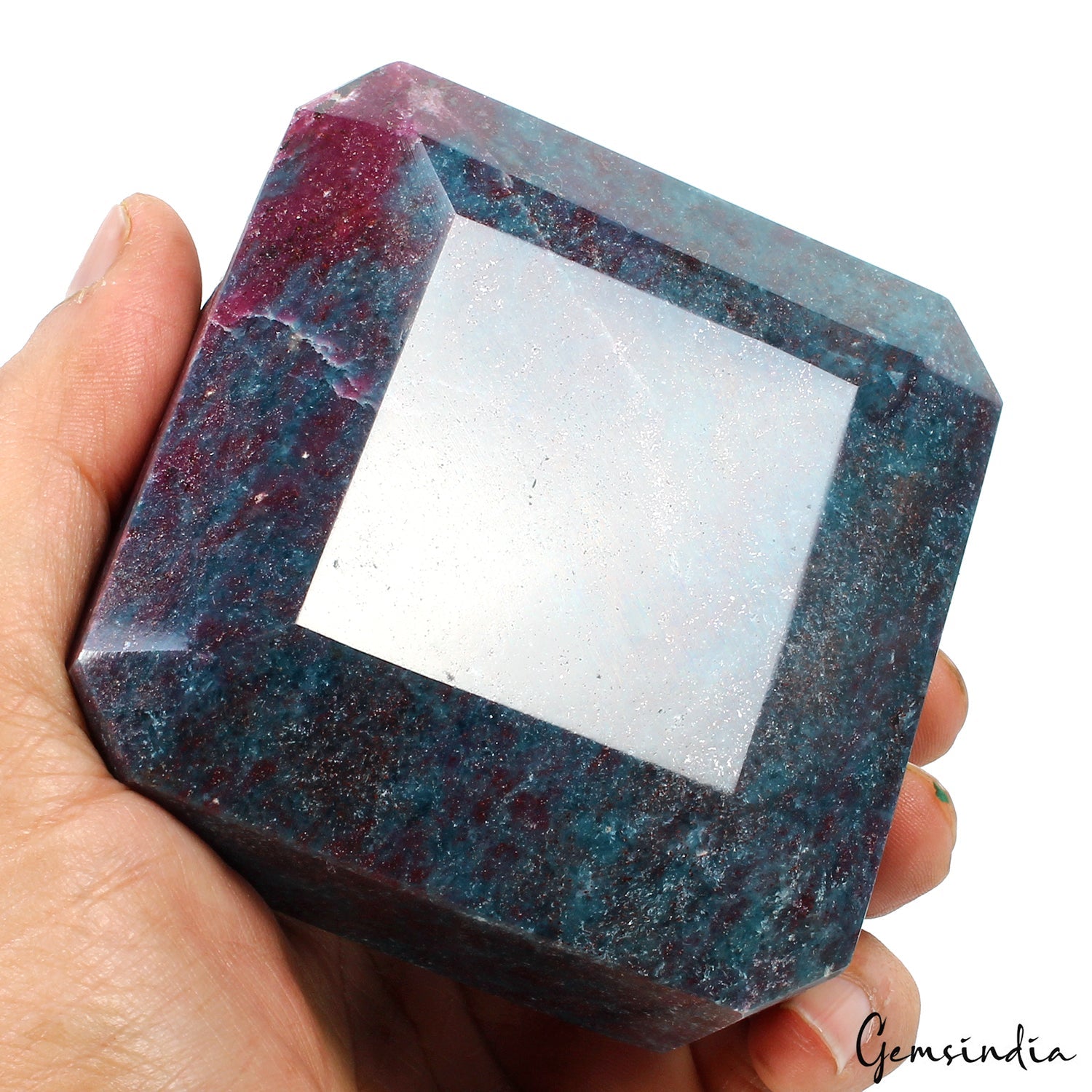 980 Gram Natural Kyanite With Ruby Spots Faceted Cut Untreated Huge Gemstone
