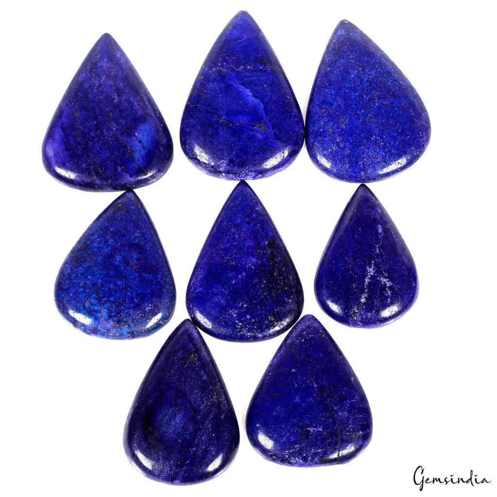 Lapis Lazuli Lot, Cabochon, Color Enhanced, Blue — 8 Pieces, 45mm to 53mm, 1040 Ct