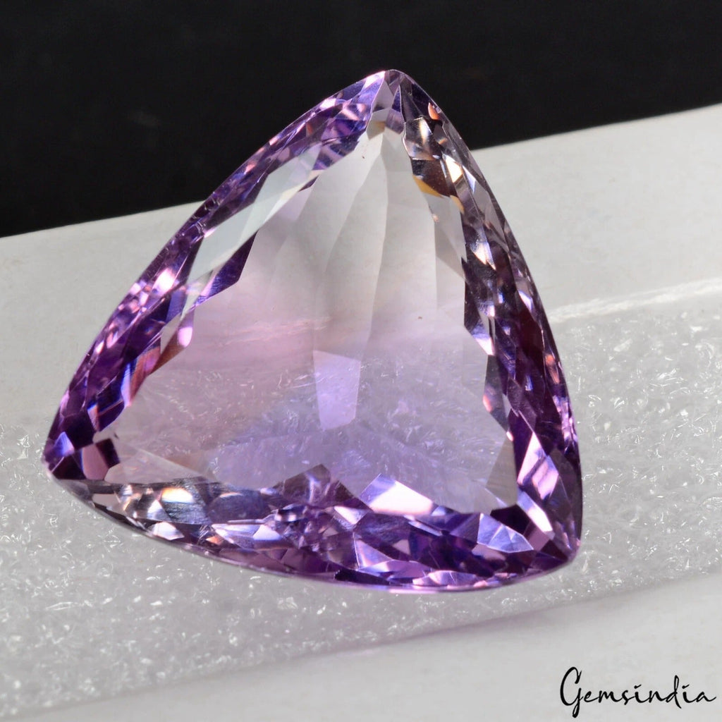 23.50Ct Natural Untreated Purple Brazilian Amethyst Trillion Cut Gem For Pendant