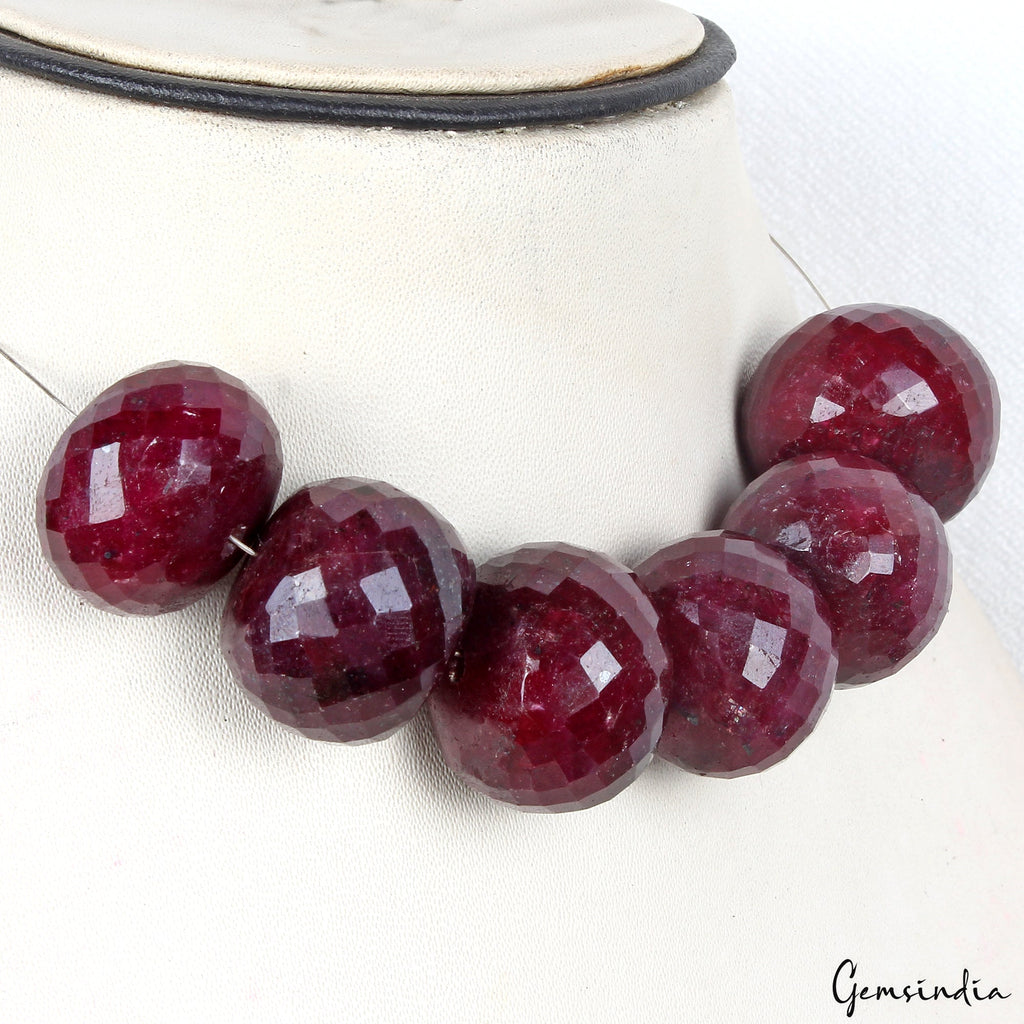 800 Ct Red Ruby Loose Beads Genuine Natural Grade AAA Gemstone Round cut 23-27mm