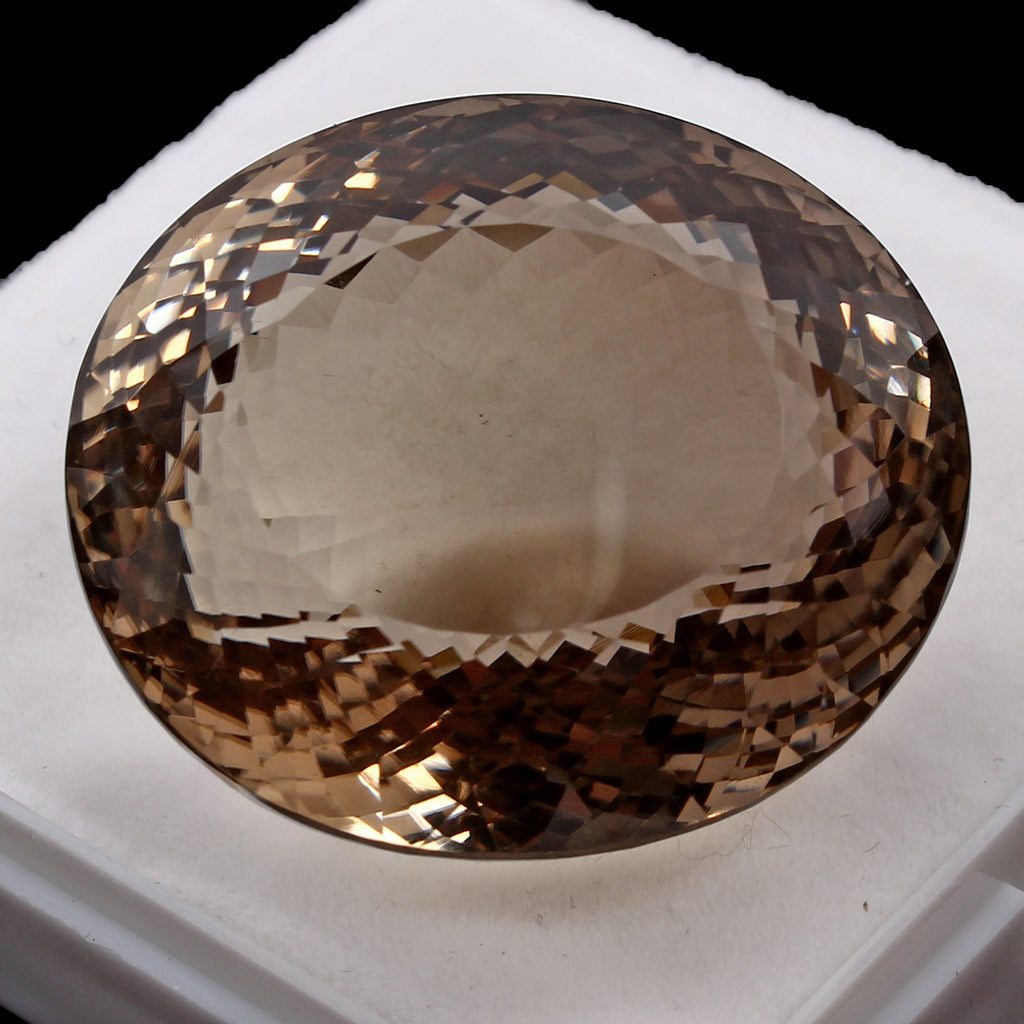 Quartz Loose Gemstone, Oval Faceted Cut, Untreated — 37x32x25 mm, 200 Ct, Madagascar