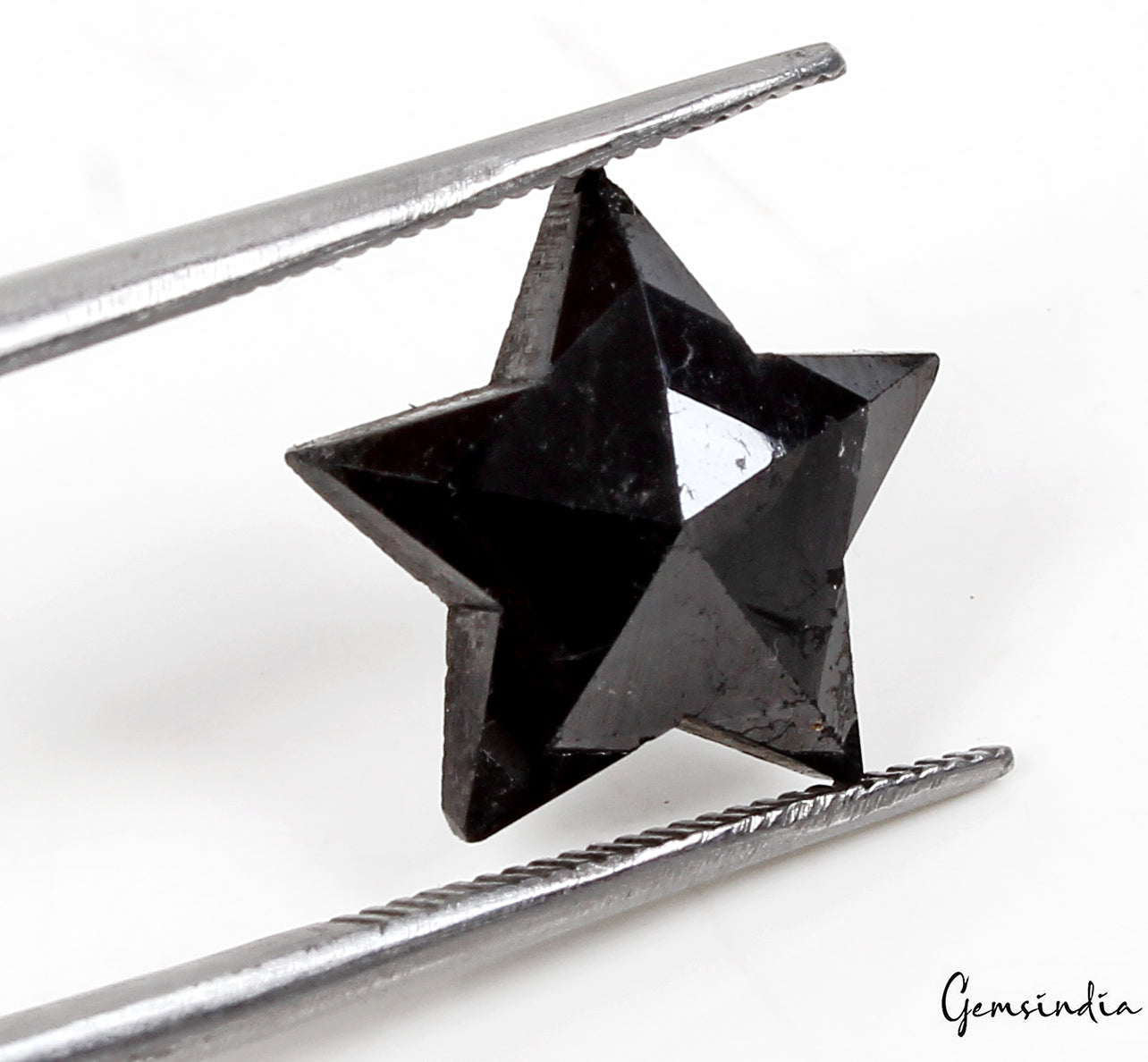 4.1 Carats 100% Natural Polished Star Shape Loose Earth Mined Black Diamond~13mm