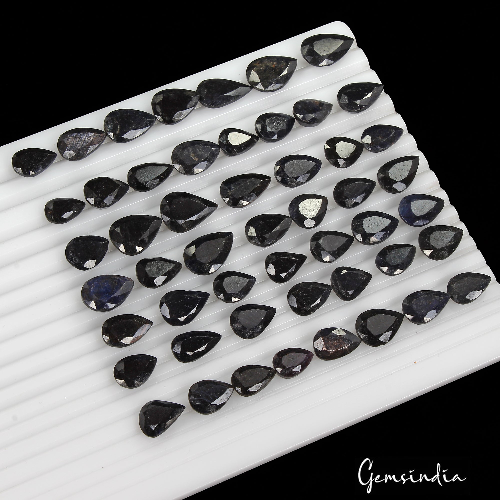 430 Cts/51 Pcs Natural Blue African Sapphire Pear Cut Loose Gems For Jewelry
