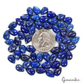 145 Ct Natural Blue Lapis Lazuli Pear Cab 9-10mm Loose Wholesale Gems Lot~59 Pcs