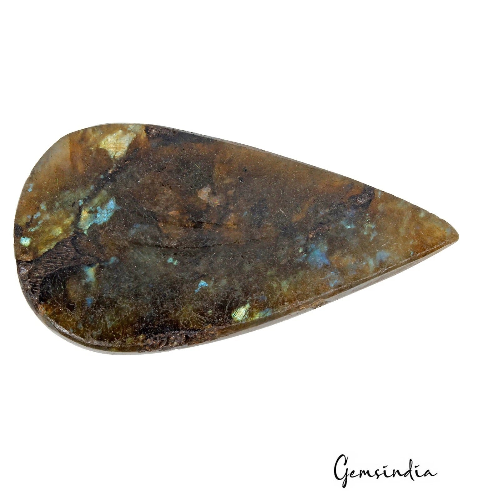 Natural Untreated Multi Shine Labradorite Pear Cabochon Loose Gemstone 223.00 Ct