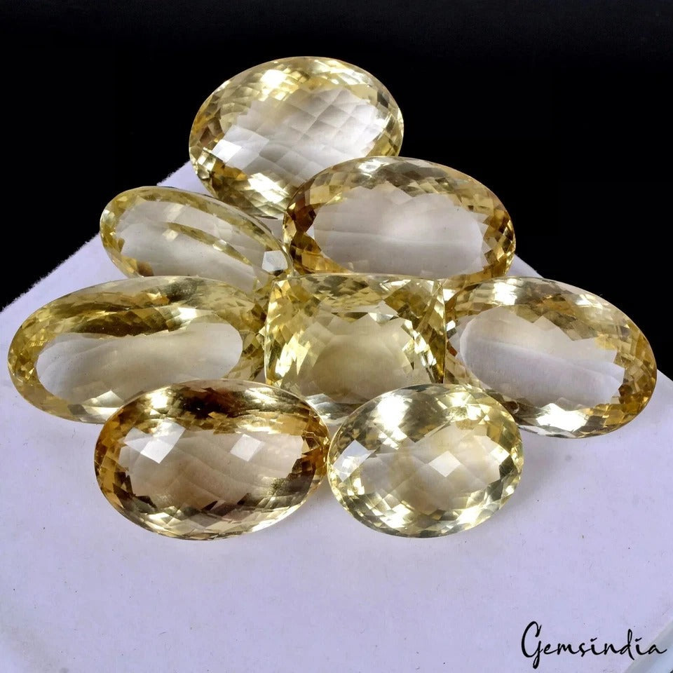 310 Ct Citrine Yellow Golden Mix Shape & Cut Genuine Loose Gemstones Natural 8Pc