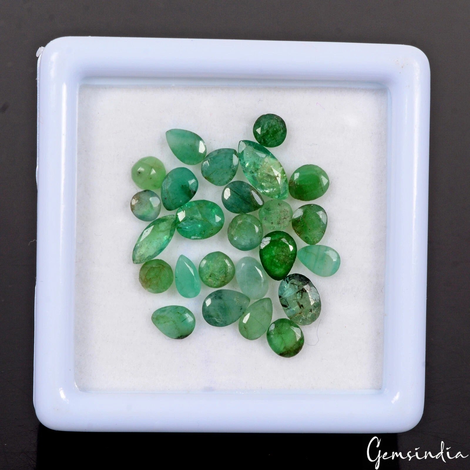 6.50 Ct/25 Pcs Natural Untreated Colombian Green Emerald Mix Cut Loose Gems Lot