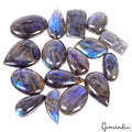 Labradorite Lot, Cabochon, Untreated, Blue — 16 Pieces, 20mm to 30mm, 400 Ct