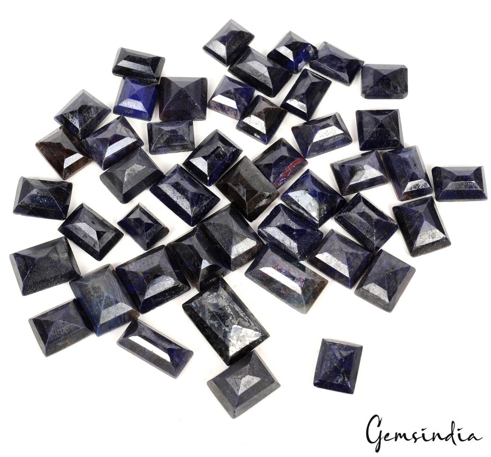 500 Ct Natural Blue Sapphire Baguette Cut Loose 10-20mm Madagascar Gemstones~45P