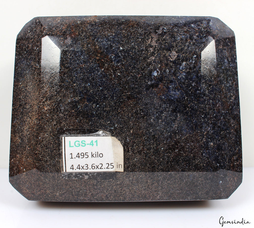 1.5 kilo Large Natural Blue Sapphire Octagon Cut Earth Mined Loose Gemstone Gift