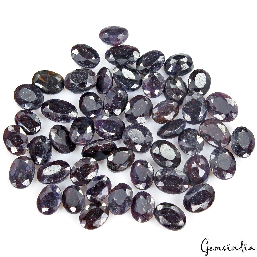 330 Ct/49 Pcs Natural Blue Sapphire Oval Cut Loose Certified Jewelry Gemstones