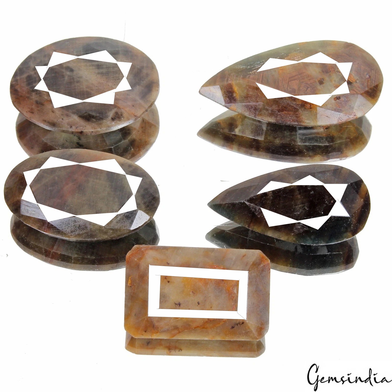 1080 Ct Natural Untreated Brown Sapphire Mix Cut Loose Unheated Gemstones ~ 5 Pc