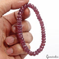 124.30 Cts Natural Red Ruby Round Beaded Elastic/Adjustable Stretch Bracelet-7"