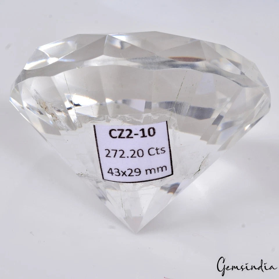 272 Ct Natural Diamond Cut White Quartz Crystal Mineral Loose Huge Size Gemstone
