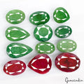 950 Cts/12 Pcs Natural Red Ruby Green Emerald Mixed Cut Loose Wholesale Gems Lot