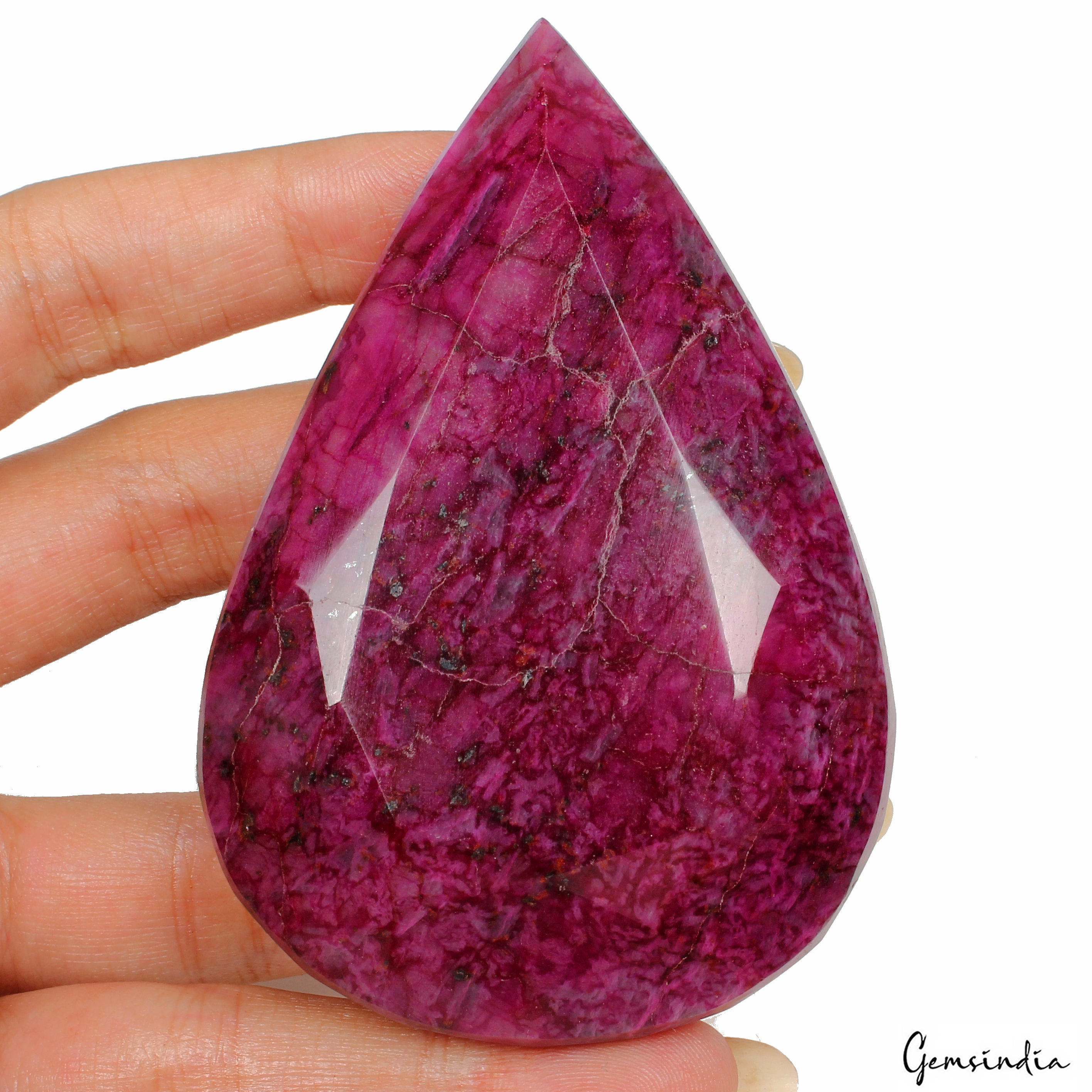 1020 Ct Natural Red Ruby Pear Faceted Earth Mined Loose Gemstone From Madagascar