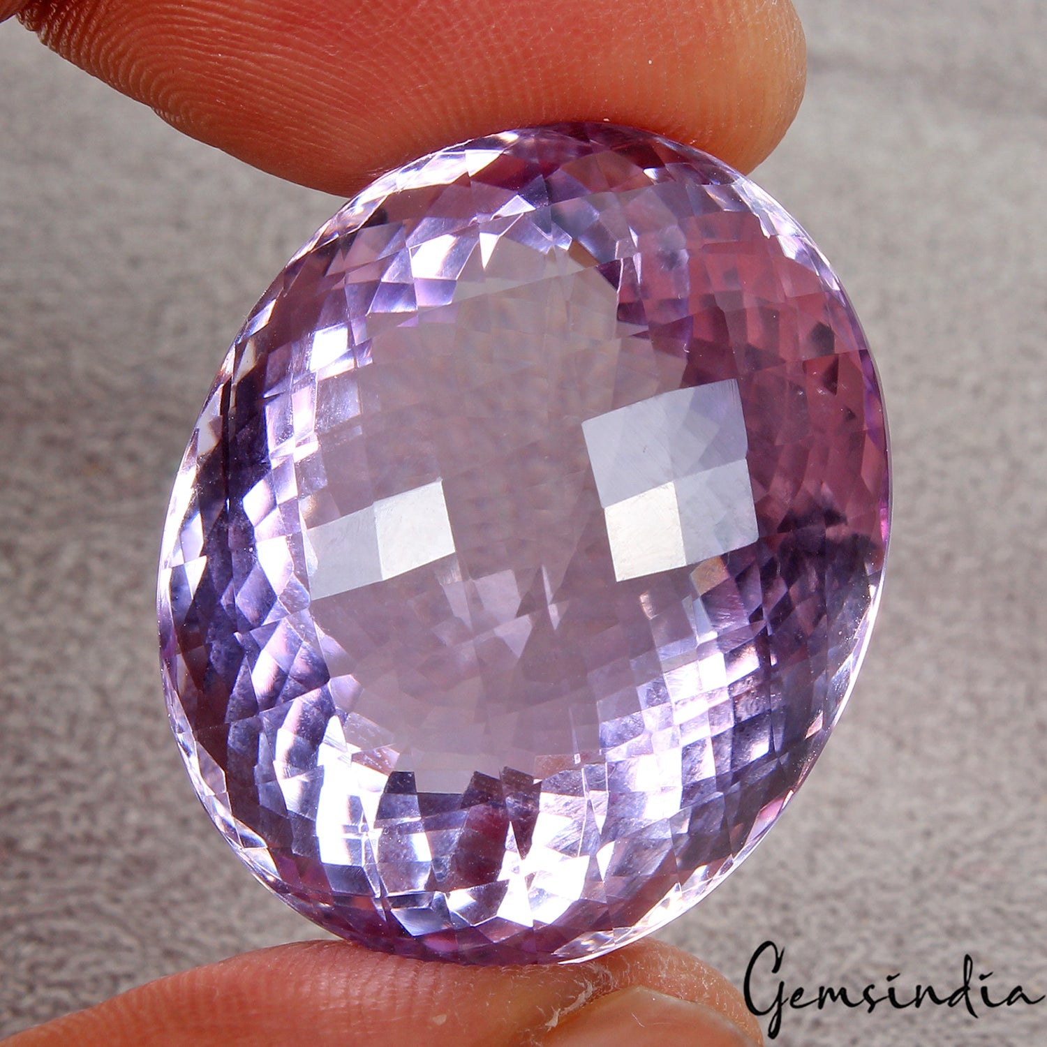 Huge 72.10 Cts. Natural Rich Purple Amethyst Oval Checker Cut Eye Clean Gemstone