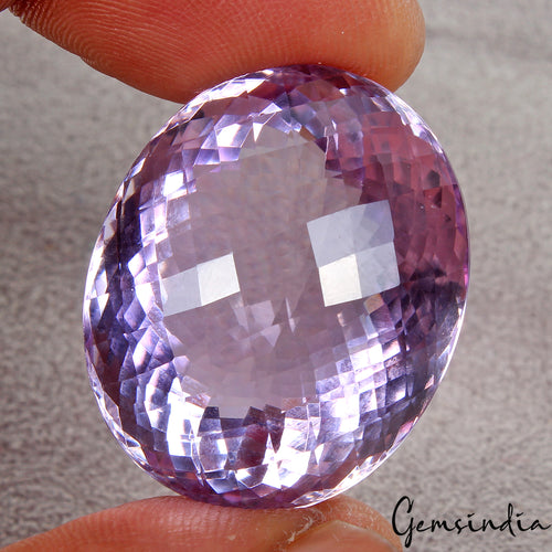Amethyst Loose Gemstone, Untreated, Purple — 30x23x18 mm, 72.20 Ct, Brazil