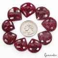 250 Cts/9 Pcs Natural Red Ruby Pear Heart Checker Cut Loose Gems Lot For Jewelry