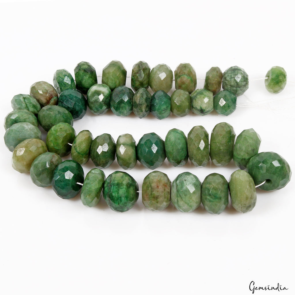 1000 Ct Natural Green Emerald Round Cut 14-21mm Drilled Loose Beads For Jewelry
