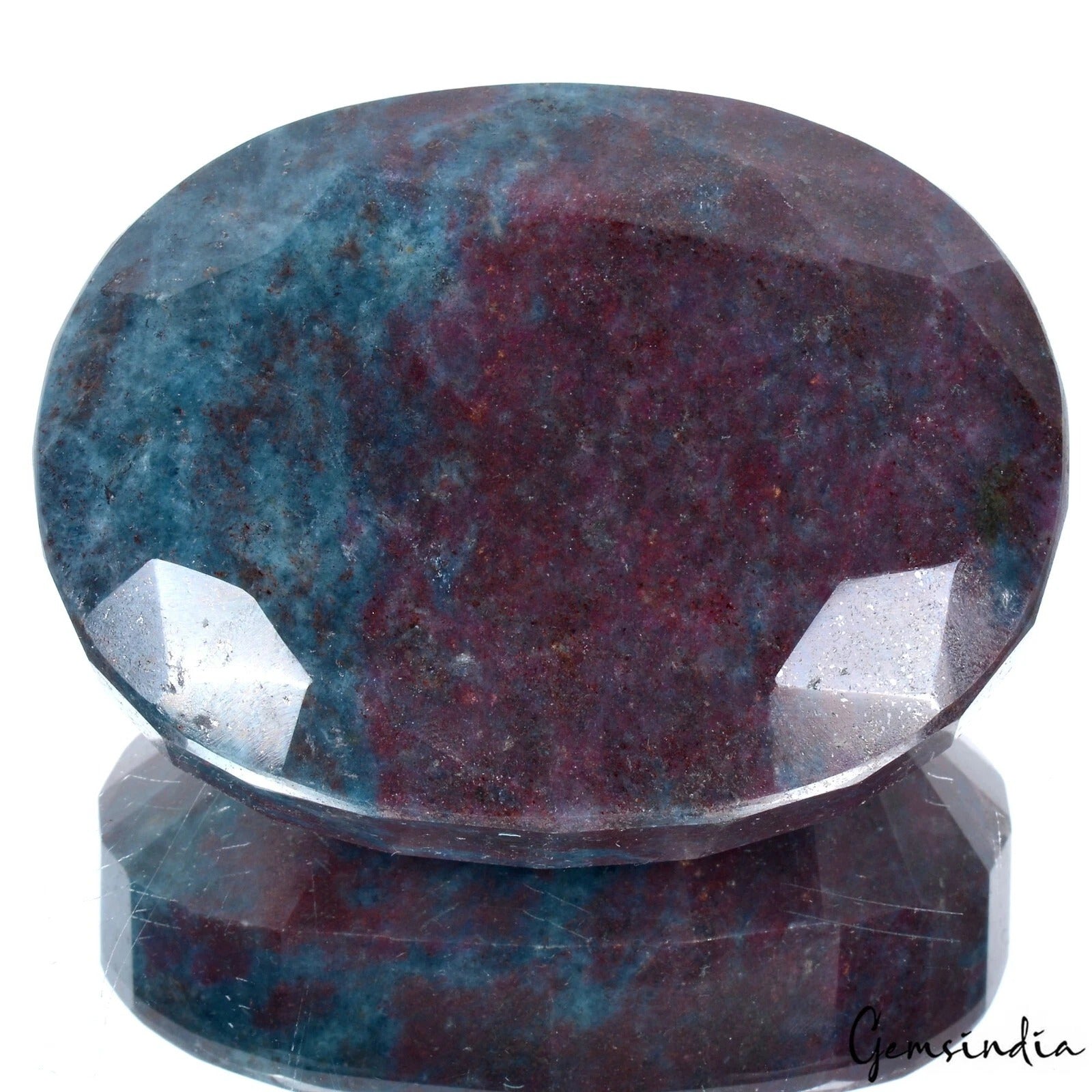 2450 Ct Natural Untreated Bi-Color Ruby Kyanite Oval Faceted Huge Size Loose Gem