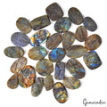 22 Pcs Natural Labradorite Multi Flash Raw Face 30mm-39mm Druzy Loose Gemstones