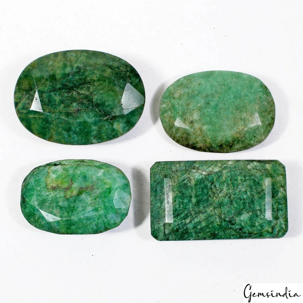 1300 Ct/4 Pcs Natural Green Brazilian Emerald Mix Cut Earth Mined Wholesale Gems