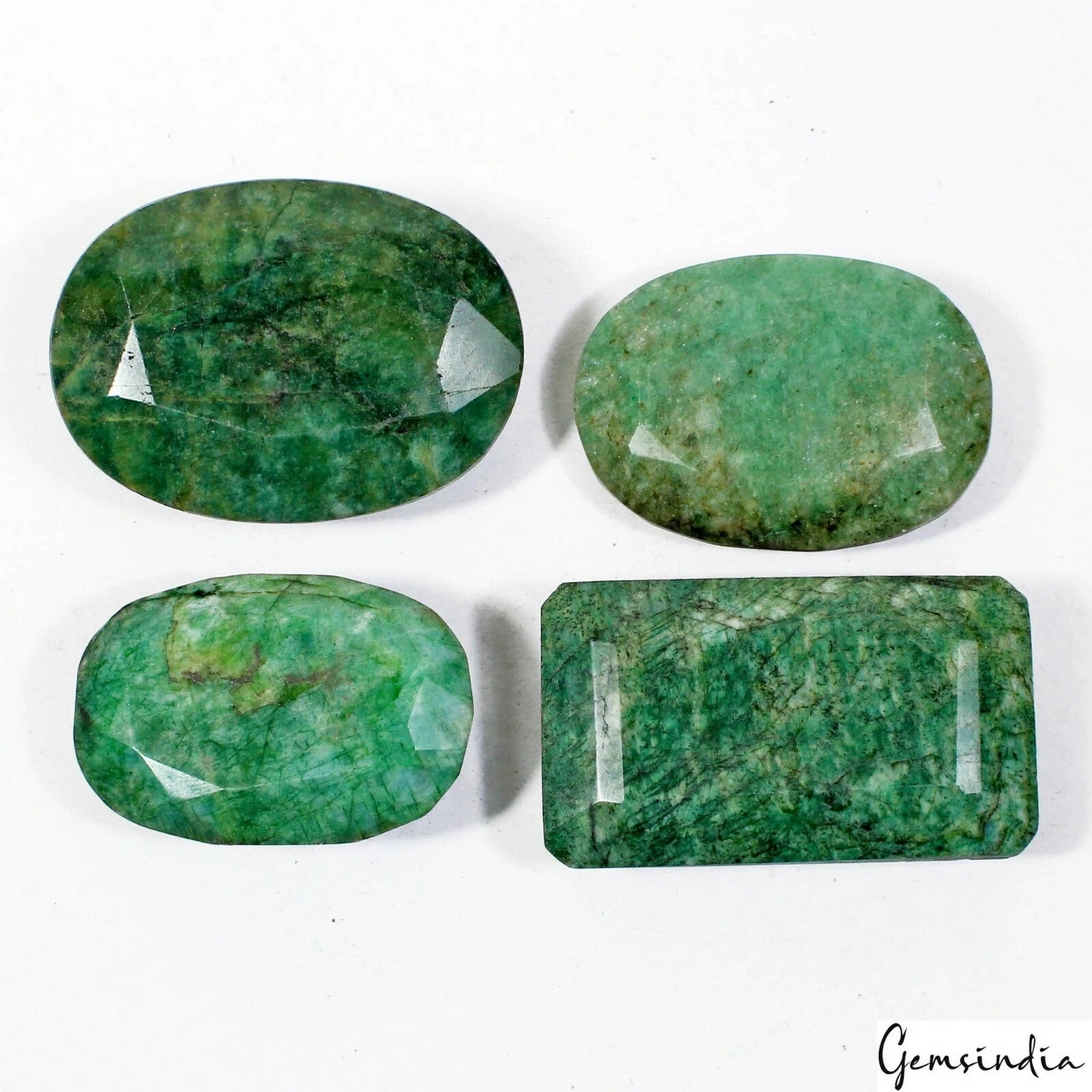 1300 Ct/4 Pcs Natural Green Brazilian Emerald Mix Cut Earth Mined Wholesale Gems