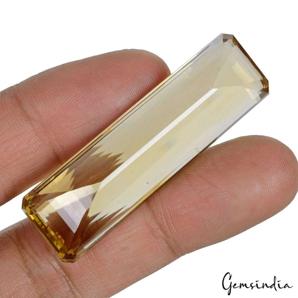 Citrine Loose Gemstone, Octagon Cut, Untreated — 50 x 15 x 12mm, 83.20 Ct, Brazil