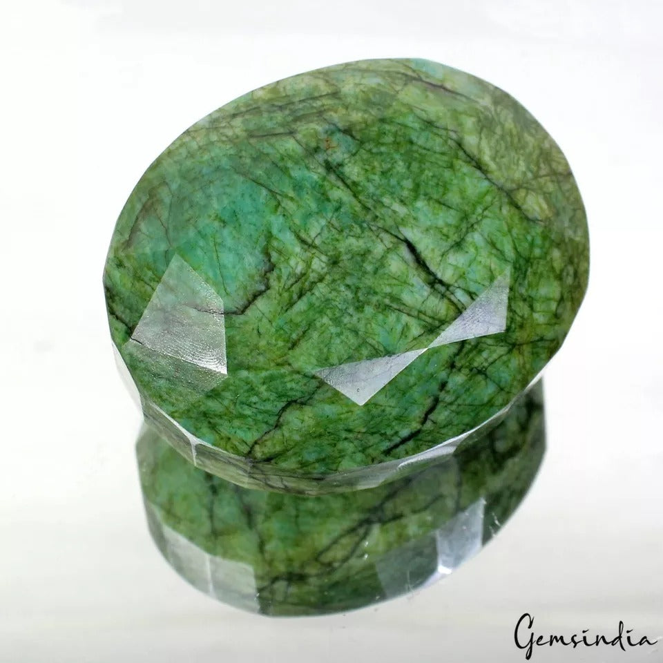 2160 Cts Natural Brazilian Green Emerald Oval Faceted Loose Huge Gem-84x69x46mm