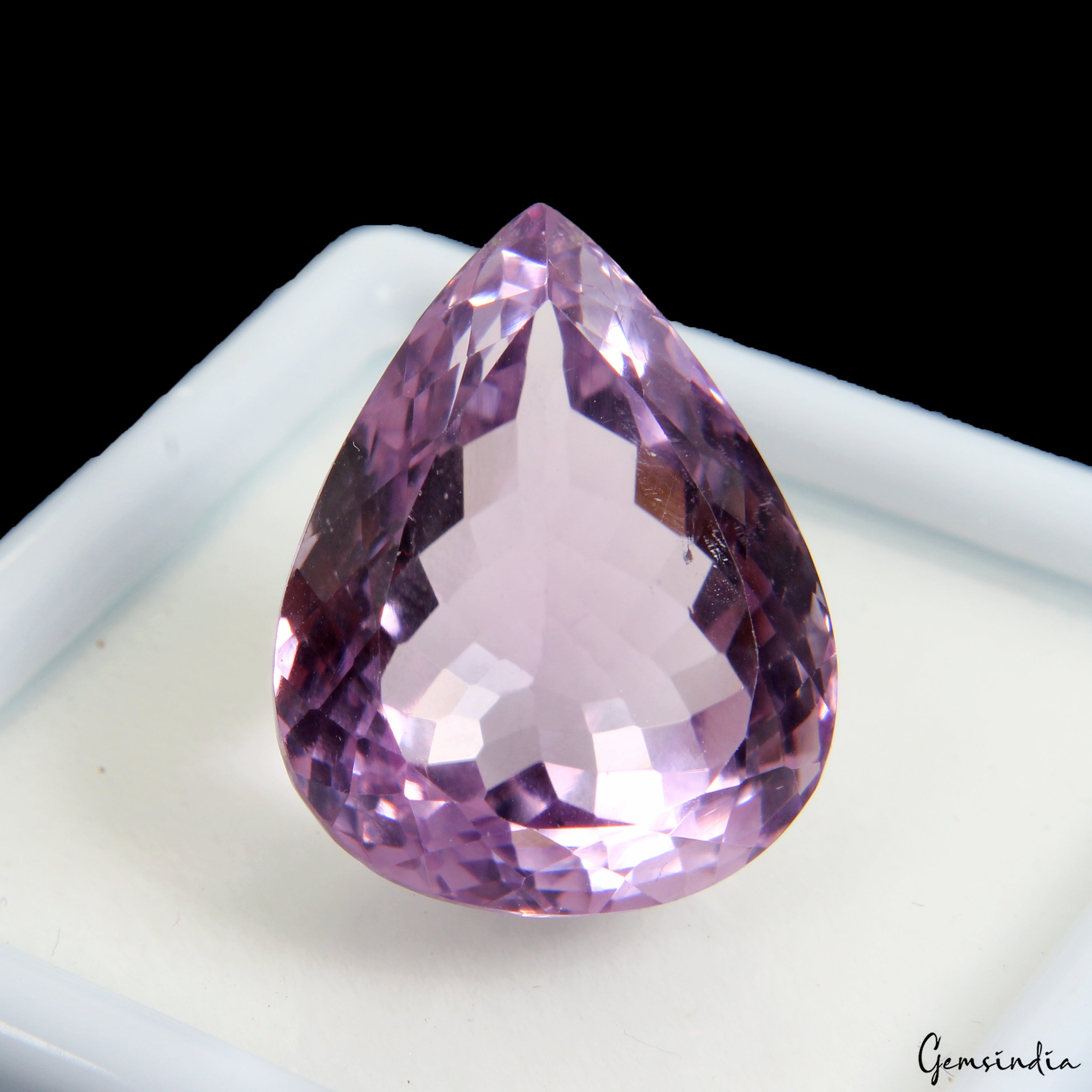 VVS 28.90Ct Natural Amethyst Certified Huge Pendant Size Pear Untreated Gemstone
