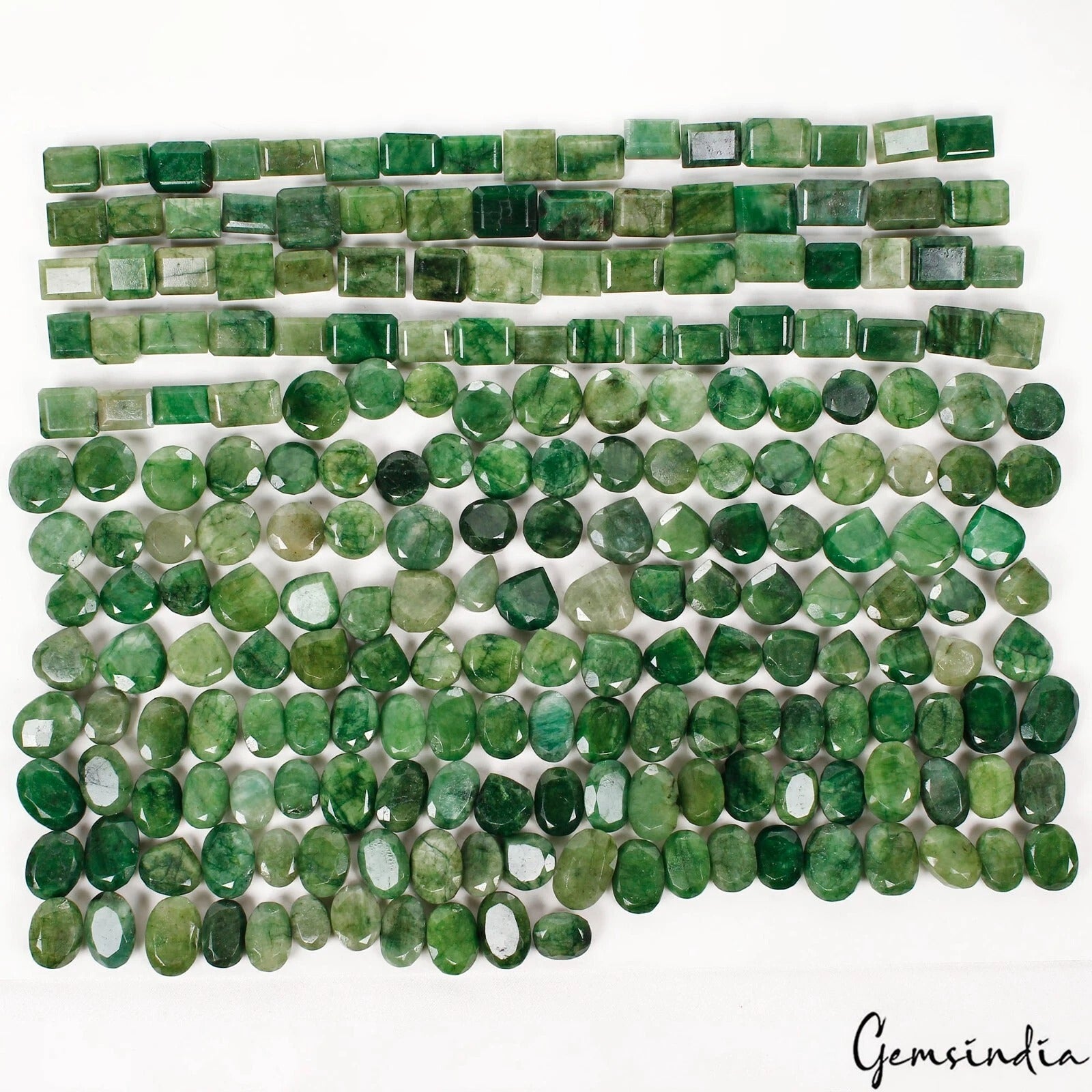 6100 Cts Natural Brazilian Emerald 15-26mm Mix Cut Loose Gemstones Wholesale Lot