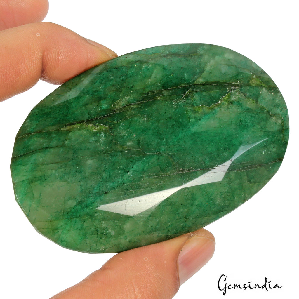 880Ct Natural Green Brazilian Emerald Oval Faceted Cut Huge Earth Mined Gemstone