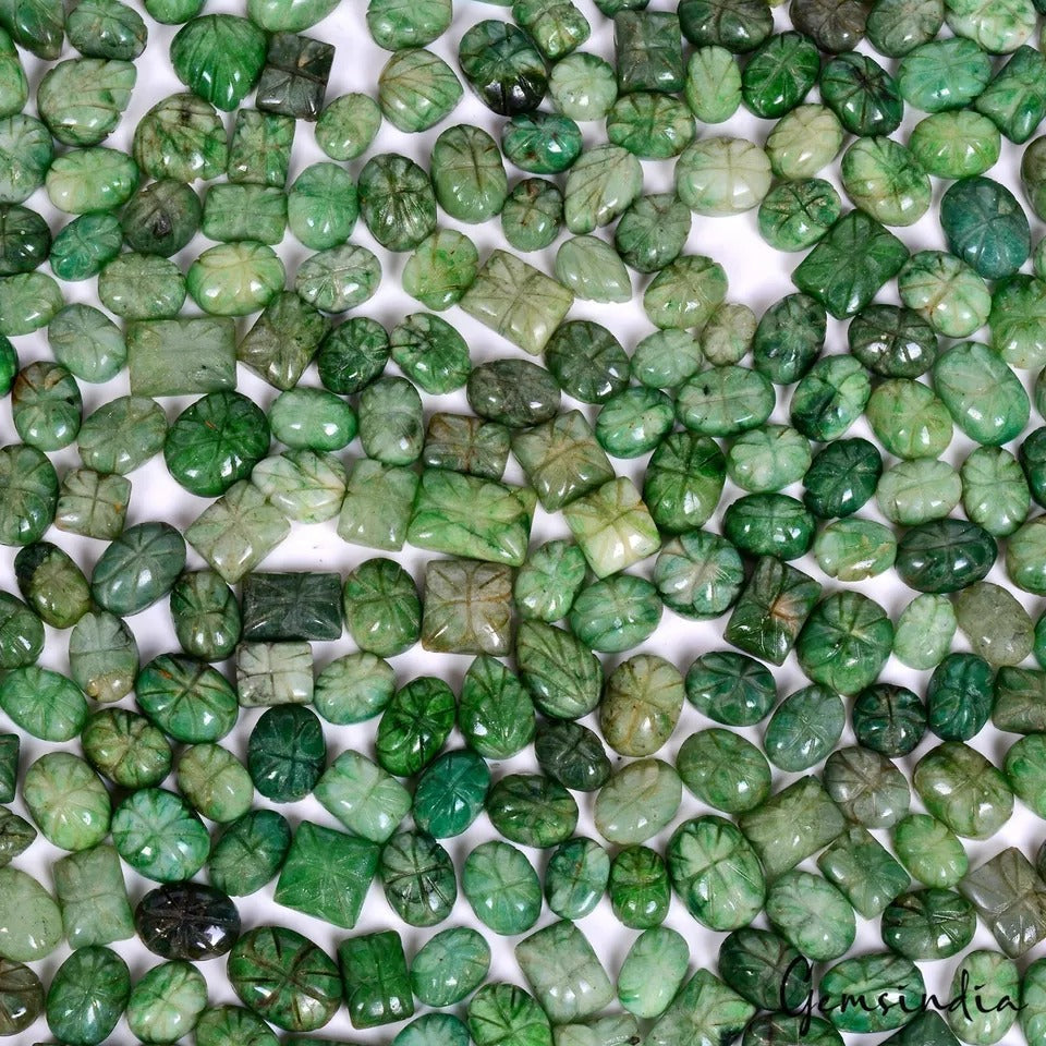 5000 Cts Natural Emerald Hand Carved Mix Shape Parcel 478 Pcs 11mm to 18mm Lot