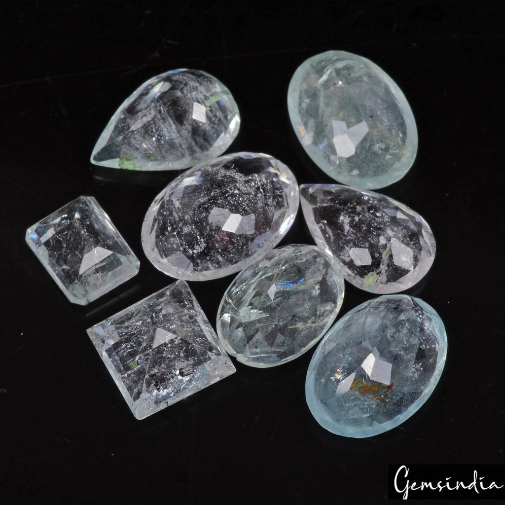 Aquamarine Lot, Loose Gemstone, Untreated, Blue — 8 Pieces, 8mm to 13mm, 30.90 Ct, Brazil