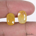 Certified 8 Ct/2 Pcs Natural Untreated Ceylon Yellow Sapphire Oval(Pukhraj) Gems