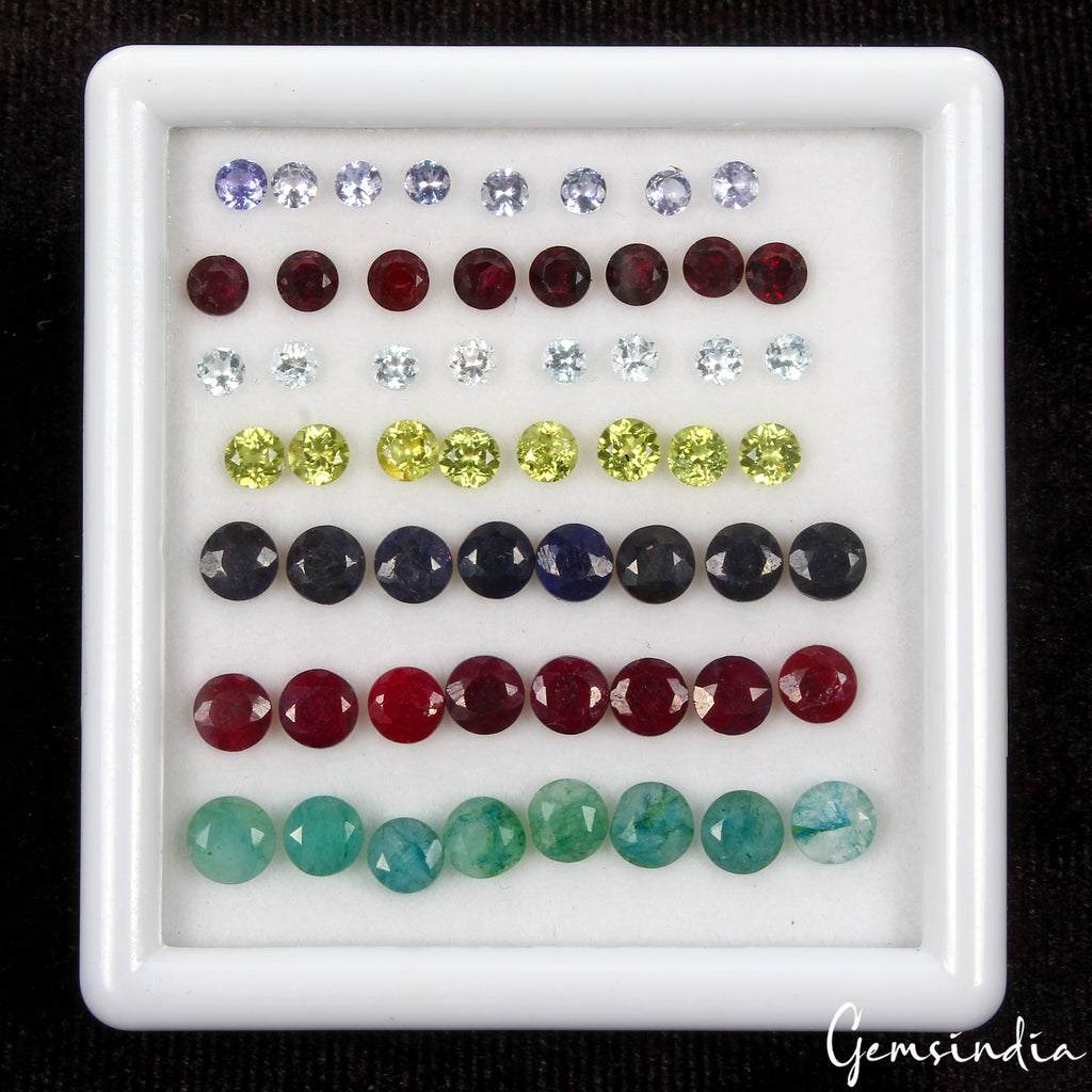 Tanzanite Lot, Loose Gemstone, Untreated — 56 Pieces, 2.5mm to 6mm, 25.10 Ct