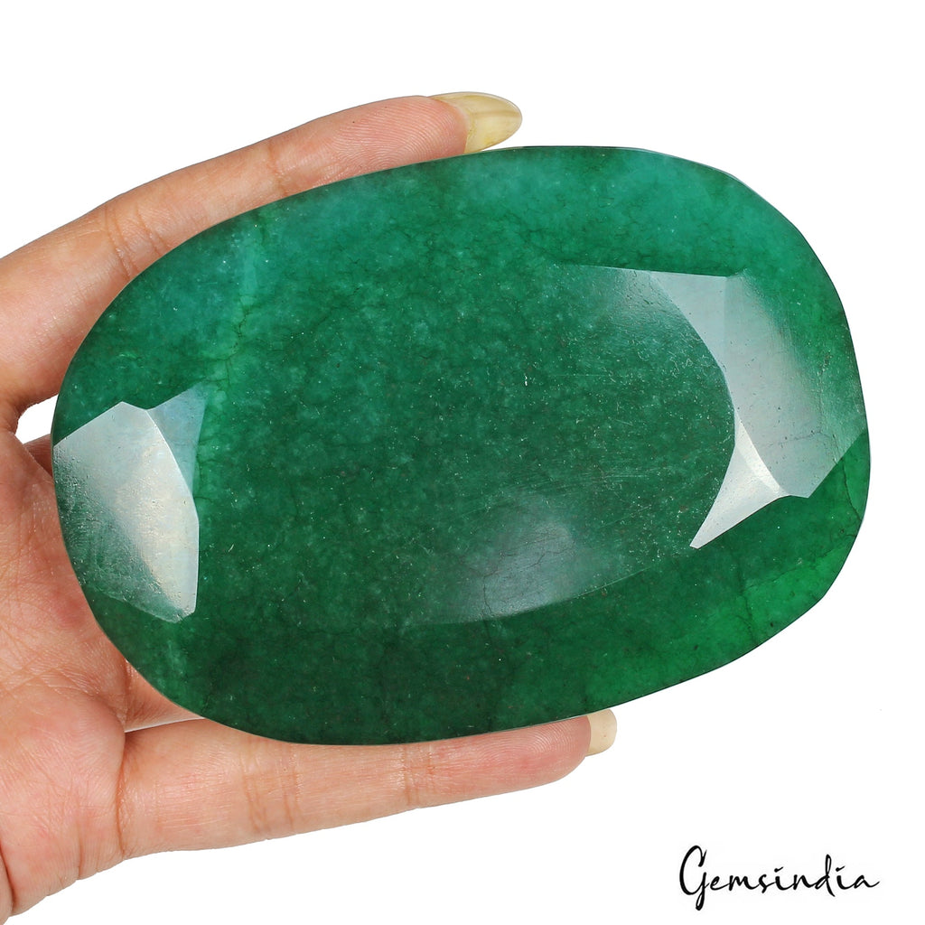 1800 Ct Natural Green Quartz Oval Faceted Earth Mined Huge Size Loose Gemstone
