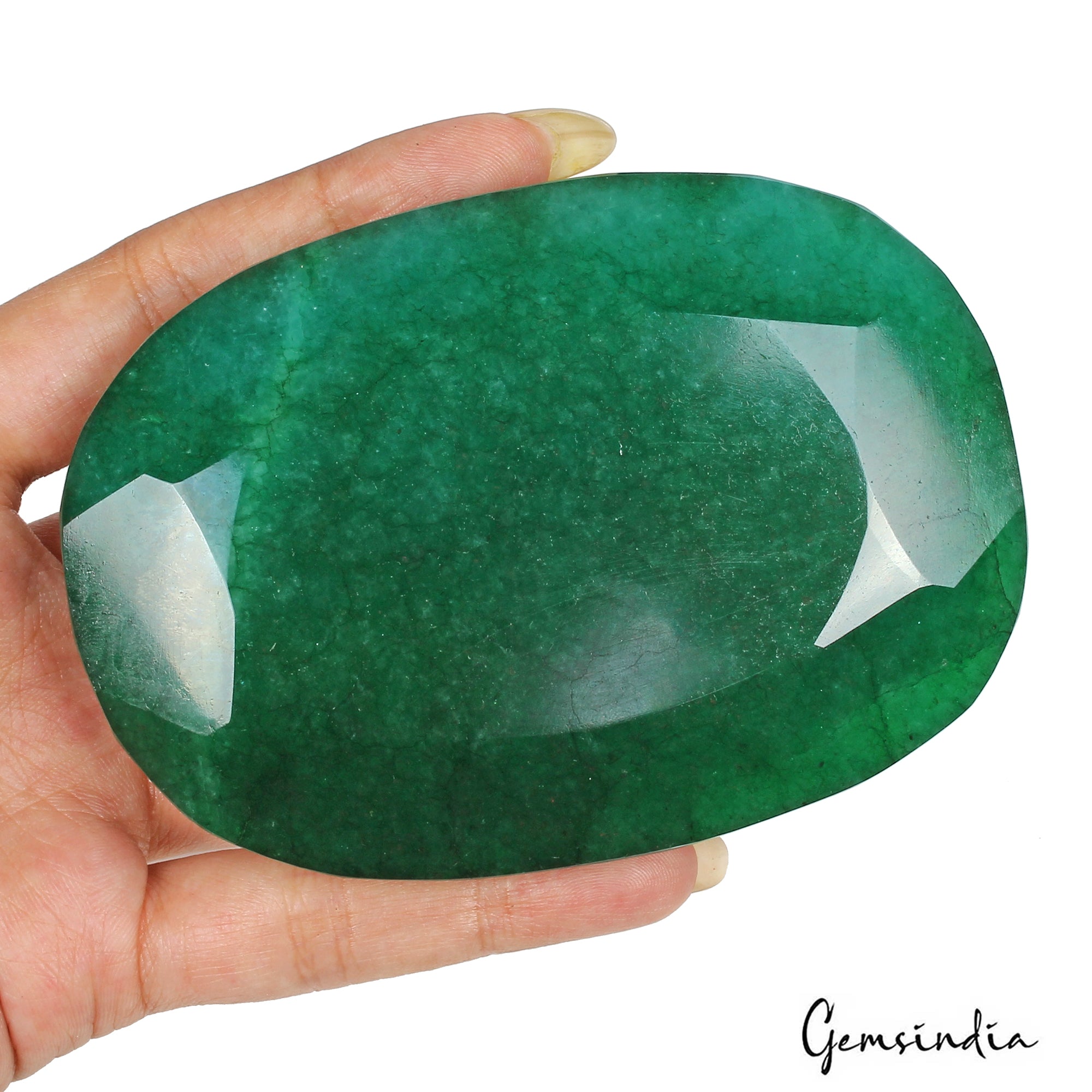 1800 Ct Natural Green Quartz Oval Faceted Earth Mined Huge Size Loose Gemstone