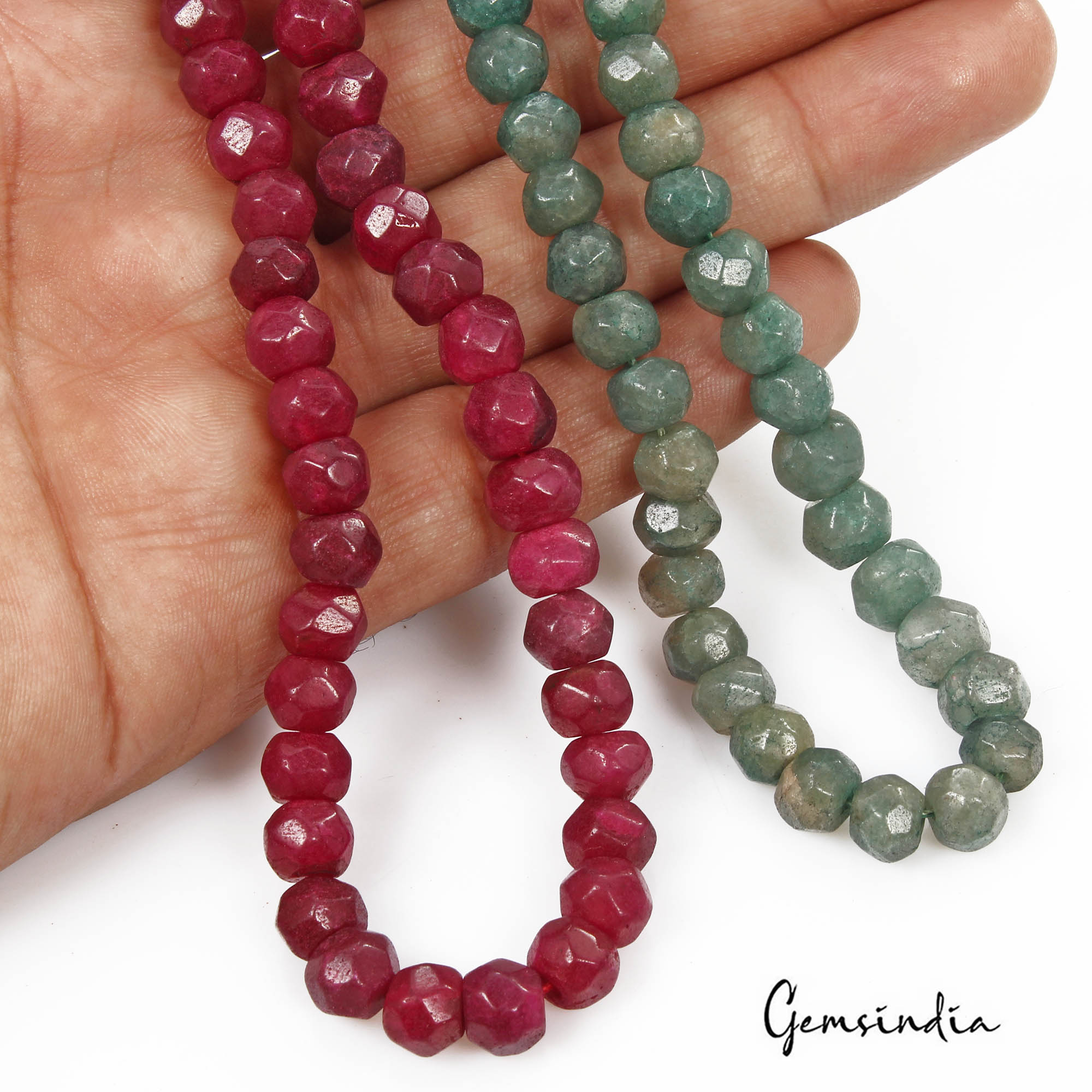 360 Ct/114 Pcs Natural Red Green Quartz Round Cut 7mm-8mm Drill Bead For Jewelry