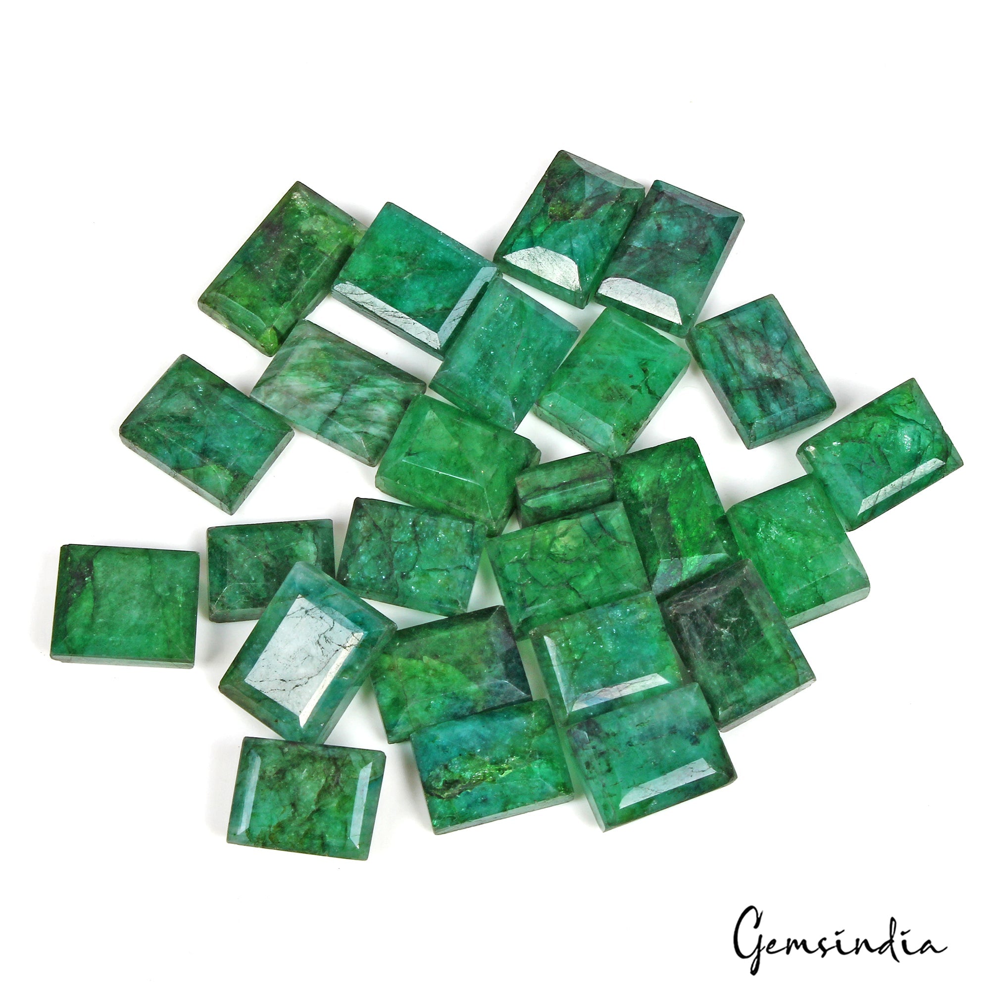 480 Ct/24 Pcs Natural Dark Green Brazilian Emerald Baguette Cut Loose Gems Lot