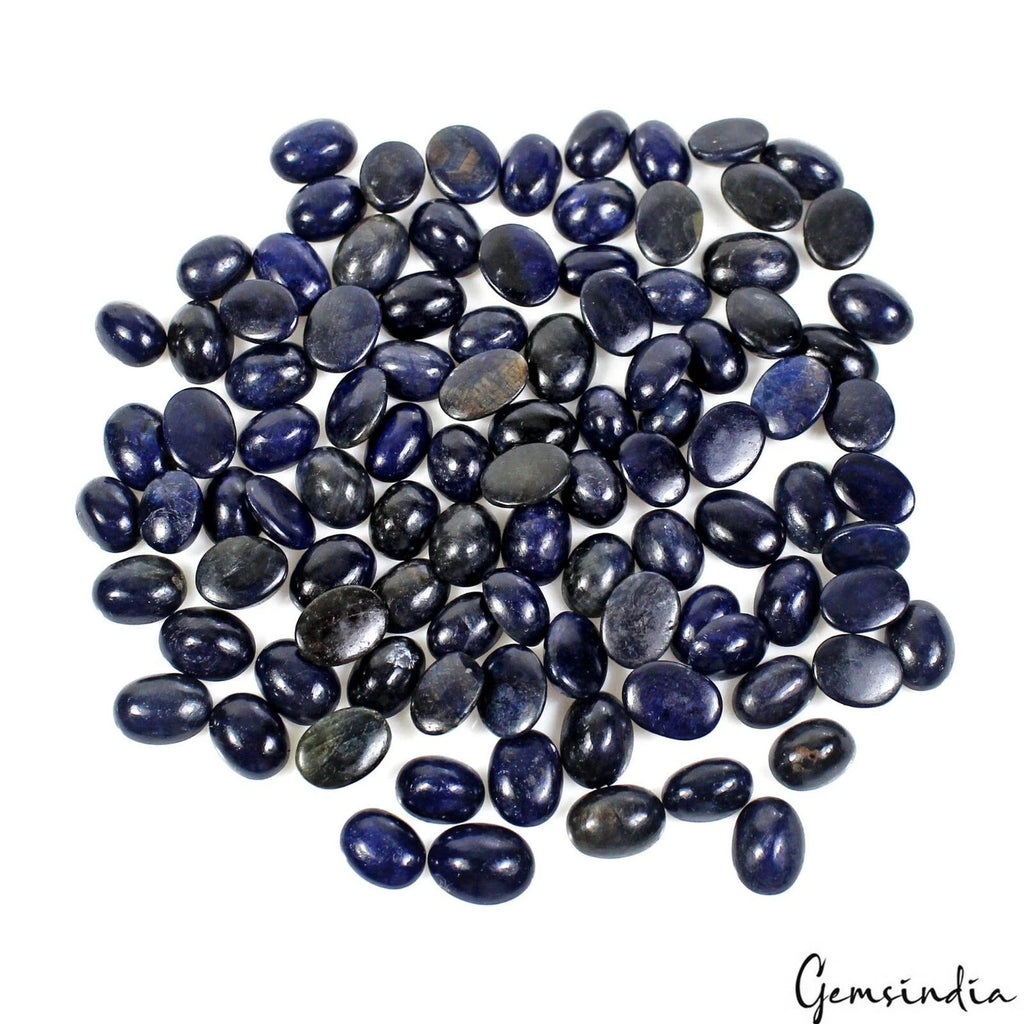 100 Pcs Natural Blue Sapphire Oval Cabochon Loose 9mm-10mm Gemstones Lot~325 Cts