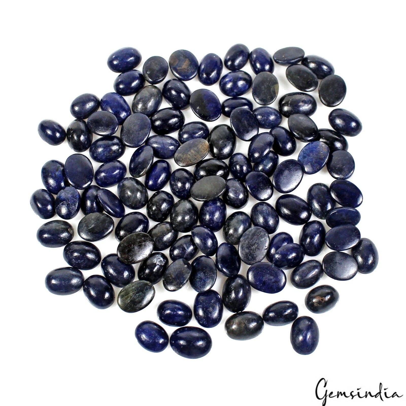 100 Pcs Natural Blue Sapphire Oval Cabochon Loose 9mm-10mm Gemstones Lot~325 Cts