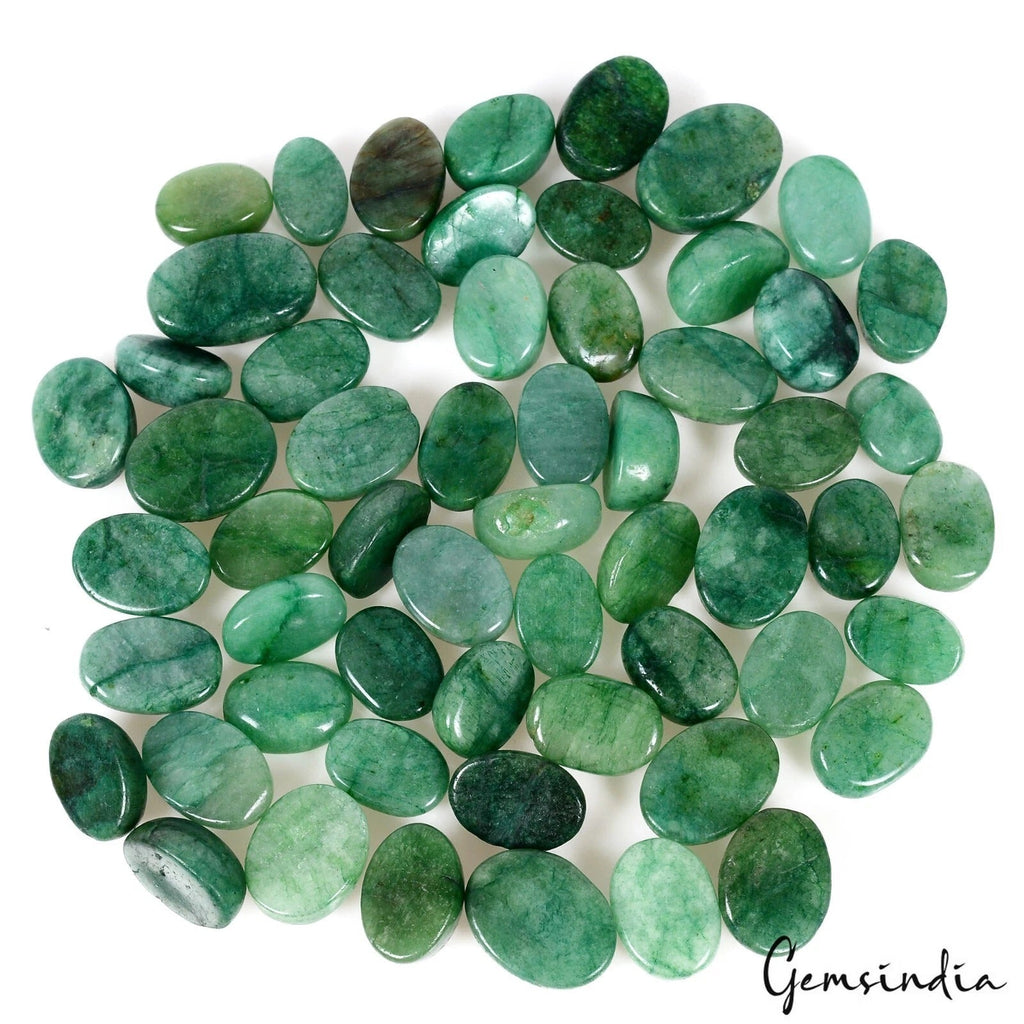 500 Cts/58 Pcs Natural Brazilian Green Emerald Oval Cab Loose Gems Lot For Jewel