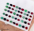 Emerald Lot, Loose Gemstone, Oval Cut, Color Enhanced — 45 Pieces, 9 mm to 12mm, 191.90 Ct