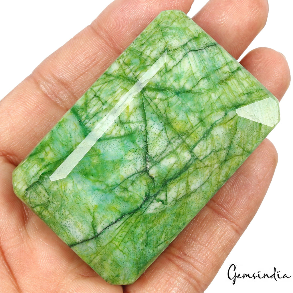 Certified 760 Ct Natural Brazilian Green Emerald Octagon Cut Huge Loose Gemstone