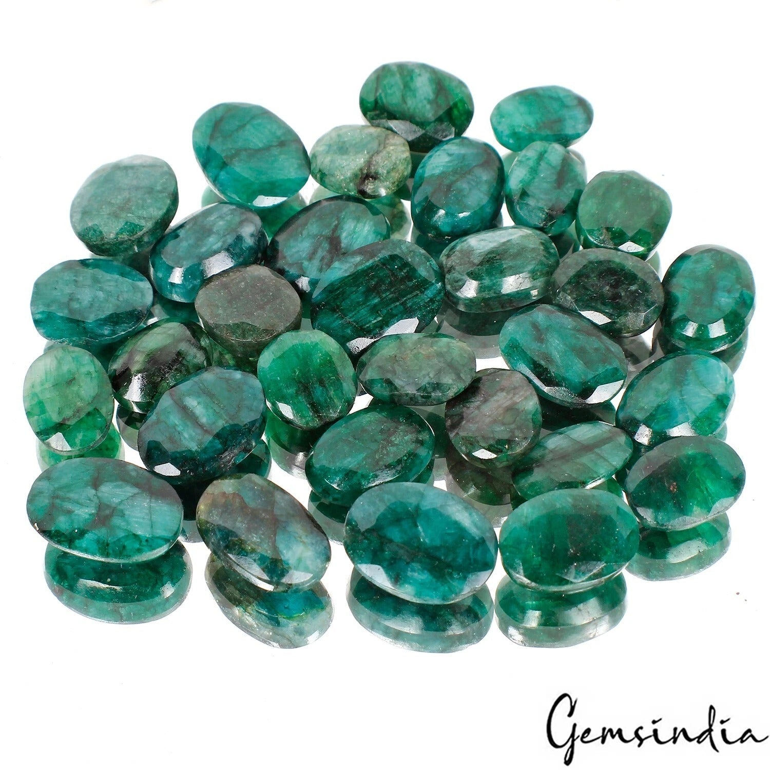 380 Ct/31Pcs Natural Brazilian Green Emerald Oval Cut Loose Gems Lot For Jewelry