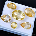 Certified 89.30 Ct/6Pcs Natural Untreated Yellow Citrine Mix Cut Gem For Jewelry